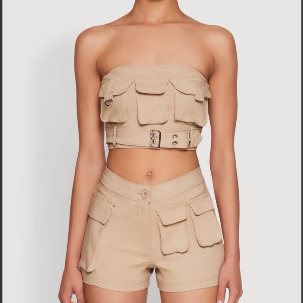 Utility Pocket Tan Women's Tube Top